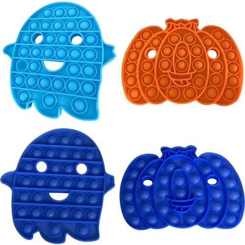 Halloween Pumpkin Push Bubble Fidget Toys Luminou Adult Stress Relief Squeeze Toy Antistress Relaxing Squishy Kids Toy Gifts