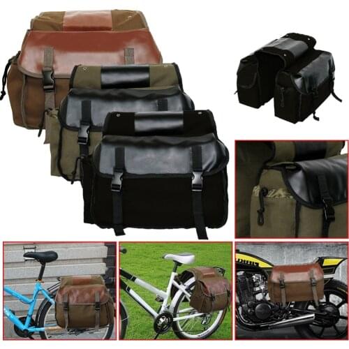 Canvas Motorcycle Saddle Bags Waterproof SaddleBags For Motorcycle Luggage Bags Travel Knight Rider For Touring Motorcycle Box