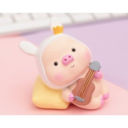 Ins wind creative flowers sitting posture playing guitar angel pig baking decoration cute birthday gift children toys surprise