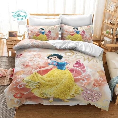 Beauty AndThe Beast Snow White King Princess Bedding Set Quilt Duvet Cover Sets for Kids Bedroom Decor Single King Gift Girl