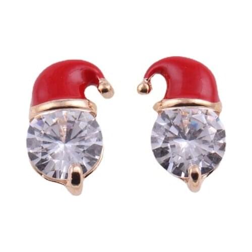 Hot selling Christmas Jewelry In Japan and South KoreaFashion Simple and Sweet Temperament Christmas Gift Hat Earrings Women