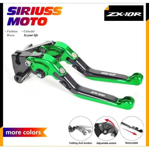 Logo ZX-10R Motorycle Lever Foldable Motocross Brake Clutch Levers Case for Kawasaki ZX10R ZX 10R 2004-2005