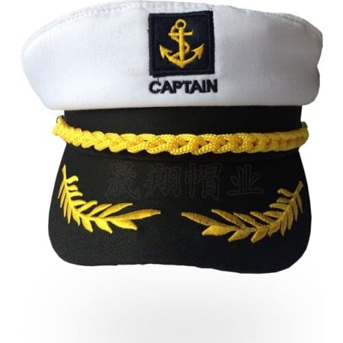Fashion Captain Hat Black White Sailor Military Style Woman Red Summer Hat Captain Party Childrens Cosplay Sailor Military Cap