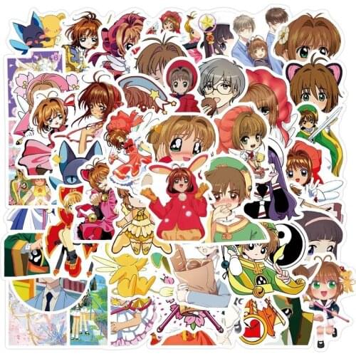 10/50Pcs Card Captor Sakura Kinomotosakura Stickers Creative Suitcase for Laptop Luggage Waterproof Accessories Toy Sticker