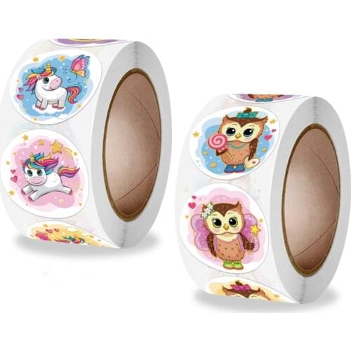 2021 New Reward Stickers Motivational Stickers Roll for Kids for School Reward Students Teachers Cute Animals Stickers Labels