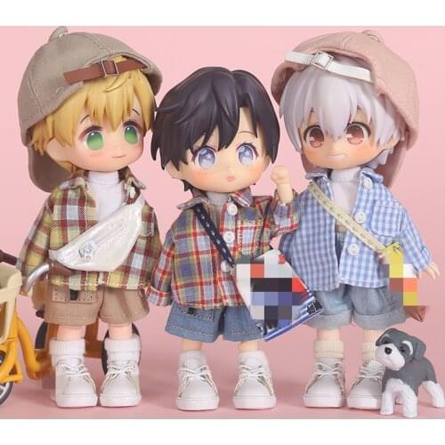 Ob11 baby clothes Plaid Shirt coat Molly baby clothes 12 points BJD GSC plain body girl heads