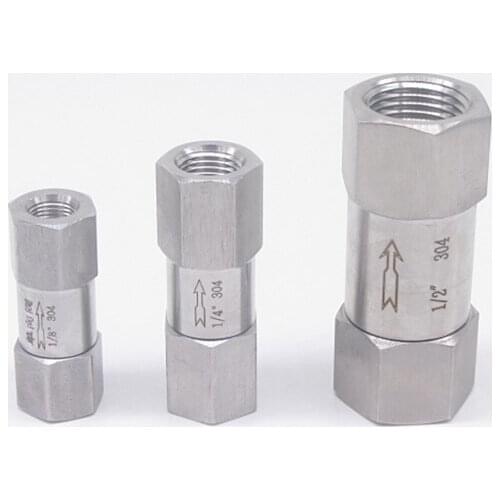 1/8" 1/4" 3/8" 1/2" 3/4" 1" BSP Female Thread 304 Stainless Steel Check Valve One Way Non-return Valve For Water Oil Gas