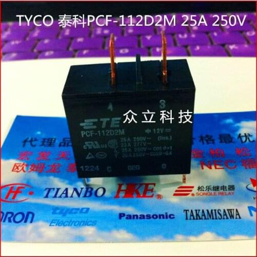 Original brand new Tyco relay PCF-112D1M PCF-112D2M 25A 250V AC refrigerator