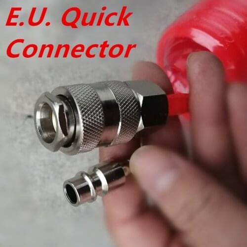 EU Quick Connector PU Tube Polyurethane Air Compressor Hose Tube Flexible Spring Spiral Pipe 8*5