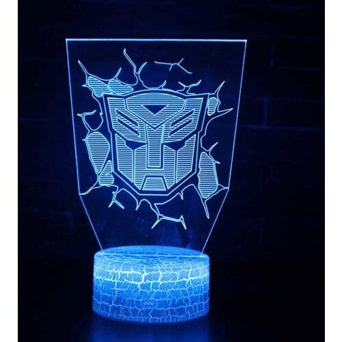 Transformers 2 theme 3D Lamp LED night light 7 Color Change Touch Mood Lamp Christmas present Dropshippping
