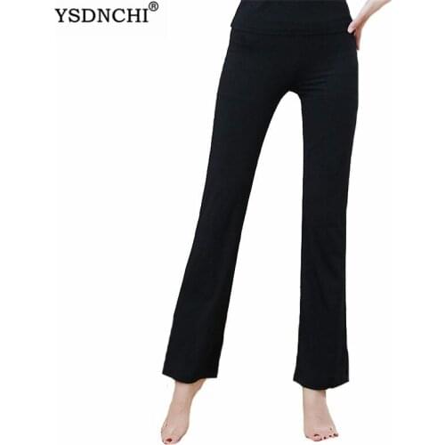 YSDNCHI Women Casual Wide Leg Pants Autumn Ladys Clothing Elastic High Waist Gym Fitness Black Yuga Trousers Plus Size Bottoms