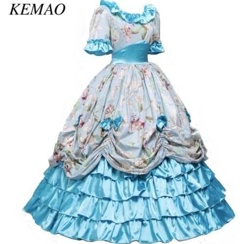KEMAO Womens Victorian Rococo Dress Inspiration Maiden Costume Evening dress Ball Gown party dress prom dress