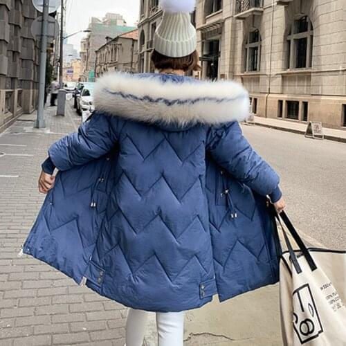 Winter Hooded Parka Cotton Clothes Ladys loose Simple Fashionable Long 2020 New women Thick Jacket