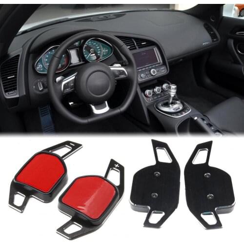 1Pair Paddle Shift Aluminum Alloy Car Steering Wheel Paddle Shifters Auto Paddle Shift Shifter Extension for Audi A1-A7/Q5