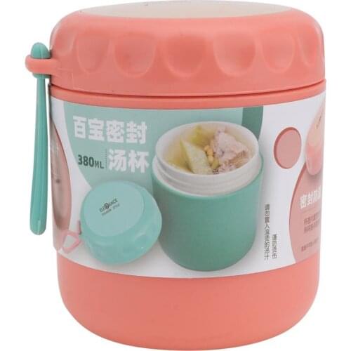 1pc Portable Sealed Soup Cup Breakfast Porridge Cup Insulated Food Container Microwaveable Portable Sealed Cup With Spoon Set