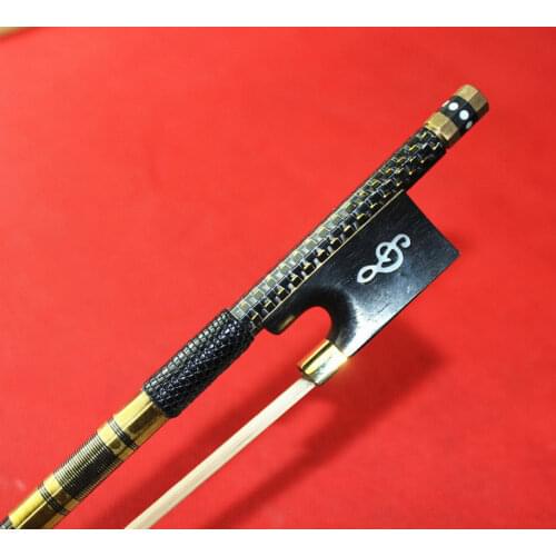 1pcs Pro new light carbon fiber 4/4 violin fiddle bow copper parts White hair