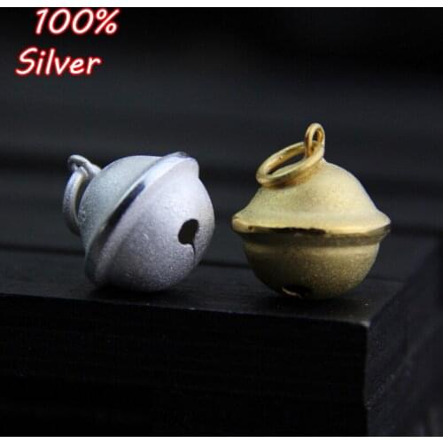 1pcs Vintage 925 Sterling Silver Color Charms DIY Necklace Bracelets Bell Charms Pendant Charms For Jewelry Making