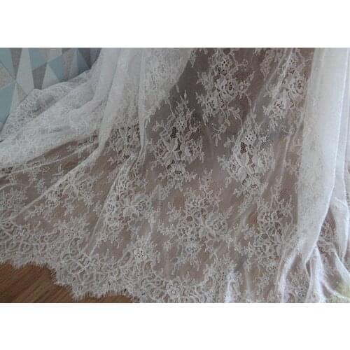 1 Yard Off White Chantilly Lace Fabric For Bridal Dress
