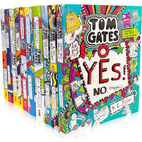 10 Books/set Tom Gates Kids Educational Booklets Funny and humorous Manga Book Sets In English Comic Story English Chapter Book