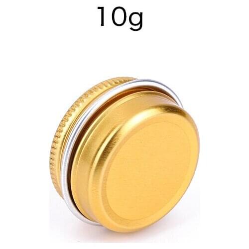 10g Gold Empty Screw Thread Aluminum Cream Jar Tin Cosmetic Lip Balm Containers Nail Derocation Crafts Pot Refillable Bottles