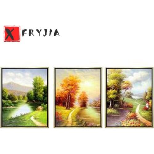 3pcs DIY diamond painting Natural country road full mosaic diamond embroidery square / round 5D handmade gift home decoration