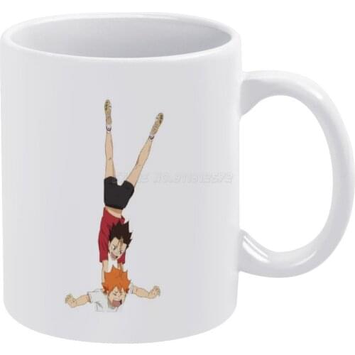 Nishinoya And Hinata Being Babies White Mug New Good Quality Print Mug 11 Oz Coffee Cup Nishinoya Yu Hinata Shoyo Haikyuu Anime