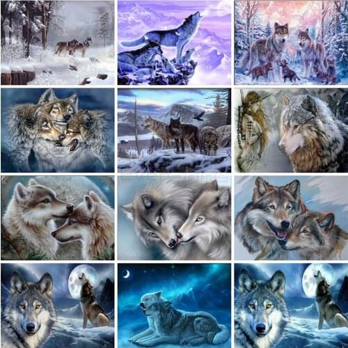 EverShine Diamond Embroidery Wolf Cross Stitch Diamond Painting Full Square Animals Rhinestones Art Sale Hobby Gift Home Decor