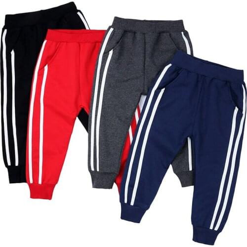 Kids Boys Casual Trousers 2020 Spring Autumn Boys pants Side Striped Childrens Skinny Sport Leggings Teens Boys Trend Trousers