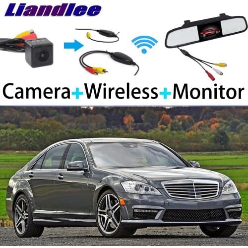 Liandlee 3in1 Wireless Receiver Mirror Monitor Special Rear View Camera Backup For Mercedes Benz S Class MB W221 2006~2013