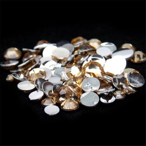 MHS.SUN 2mm 10000PCS Rhinestones Crystal Lt Coffee Non Hotfix Flatback Resin Rhinestoens For Clothes Nails Decoration