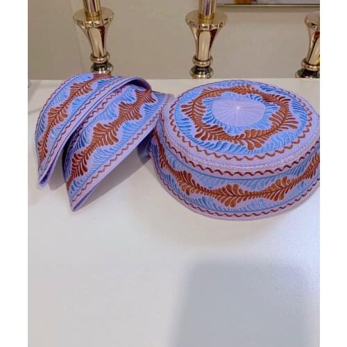 Islamic Muslim kids boys pray embroidery round hat caps Size 50-53 Embroidery Muslim Childrens Prayer Cap Boy hat