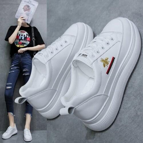 Spring and Autumn New Luxury Shoes Women Designers White Sneakers Women Low-top Leather Thick-soled Casual Sports Shoes Women