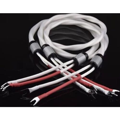 Upgraded Version 5NOCC Pure Silver Speaker Cable HI-END Audio Amplifier Cord Wire
