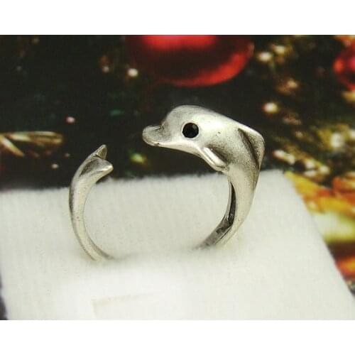 Wholesale Unique Trendy Dolphin Adjustable Ring High Quality Design Gold Silver Dolphin Promise Rings Women Gift Overwatch Aros