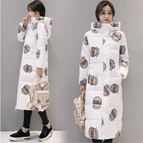 M-3XL size loose fashion women winter jackets black green white down cotton super warm thicken waterproof windproof long parkas