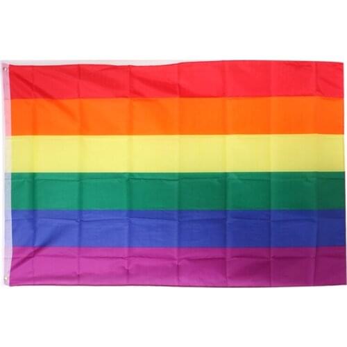 90cm*150cm Rainbow Flag 3x5 FT Polyester Flag Gay Pride Peace Flags New