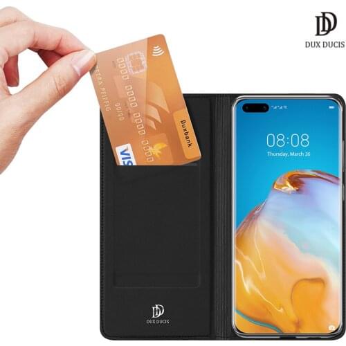 For Huawei P40 DUX DUCIS Skin Pro Series Flip Cover Luxury Leather Wallet Case Full Good Protection Steady Stand