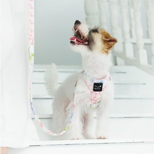 Small and Medium Dog Harnesses Teddy Shiba Inu Corgi Bichon Frise Dog Leash High-end Printed Fabric Dog Harness Dog Accessories