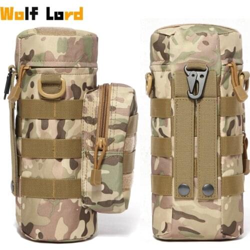 Tactical Molle Water Bottle Bag Pouch Hunting Travel Holder Waist Bag Outdoor Hydration for Camping Hiking Fishing Bags Camo
