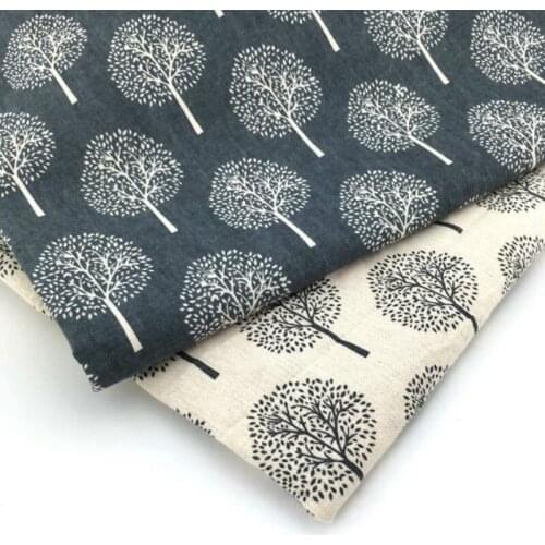 50x140cm/sets color Cotton and linen tree craft cloth printing handmade DIY fabric