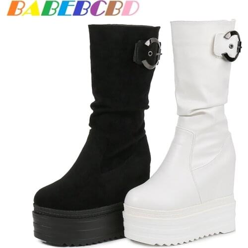 15cm waterproof platform thick bottom muffin shoes new super high heels womens shoes in autumn and winter fur boots women