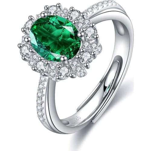 Pendientes Mujer Pendientes Plata 925 Vintage Engagement Jewelry Wholesale Women Stone Jewelry Zambia Emerald Ring