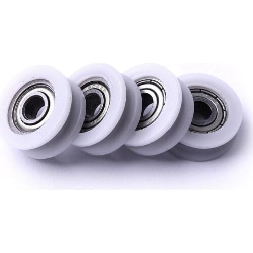 1pcs 7 Size U Groove Metal Shield Nylon Pulley Wheels Roller Ball Bearings New