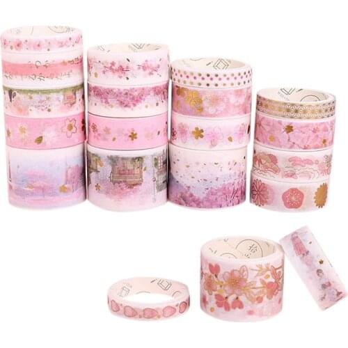 20 Rolls Washi Tape Set,Masking Tape Gold Foil Flower Coloured Craft Supplies for DIY Craft Gift Wrapping Scrapbooking