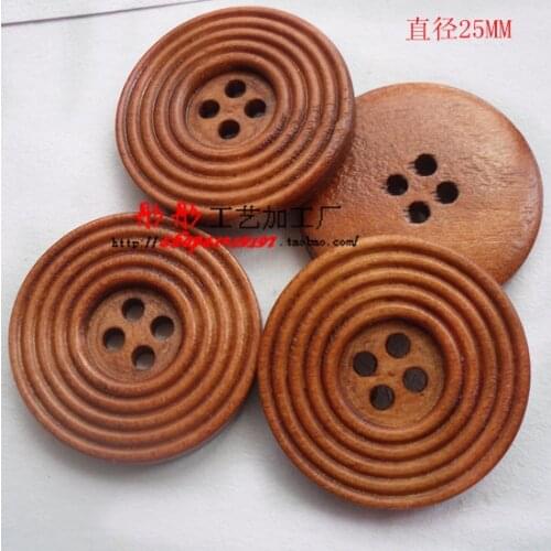 2015 deep color pierced work paint wooden buttons for diy 25mm 40pcs