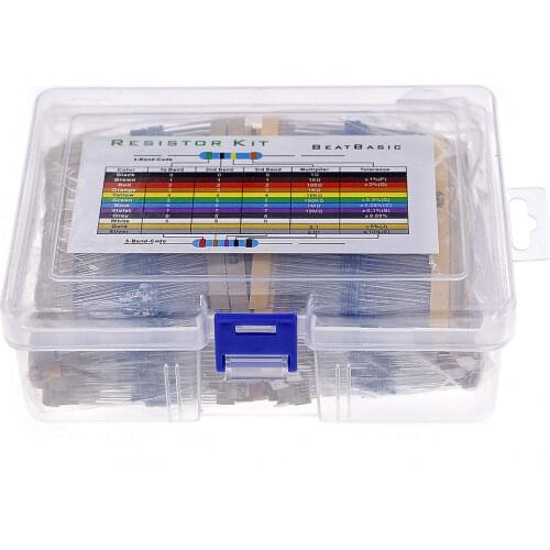 2600pcs/lot 130 Values 1/4W 0.25W 1% Metal Film Resistors Assorted Pack Kit Set Lot Resistors Assortment Kits Fixed resistor