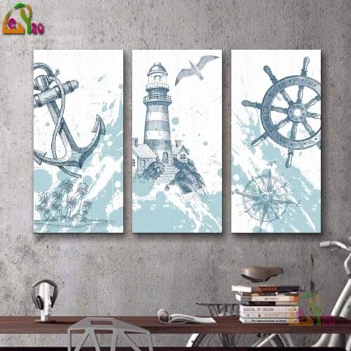 5d Diy Diamond Painting Full Square Round Drill 3 Pcs Seascape Lighthouse Home Decor Diamond Embroidery Handmade Wall Decor