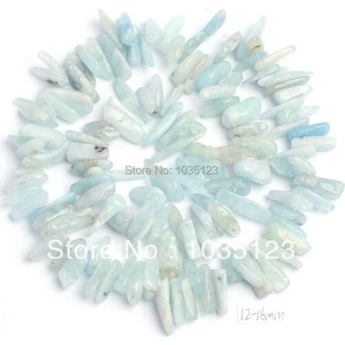 High Quality 12-16mm Pretty Aquamarines Stick Shape Loose Beads Strand 15" DIY Creative Jewellery Making w57