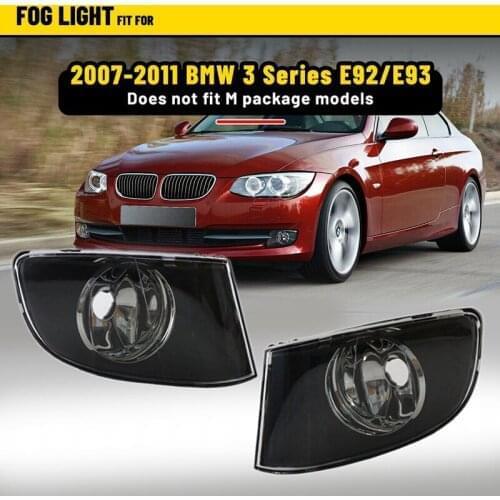 For BMW E92 E93 3 SERIES 2DR 2007-2011 Front Bumper Black Fog Lamp Transparent Lens Lamp