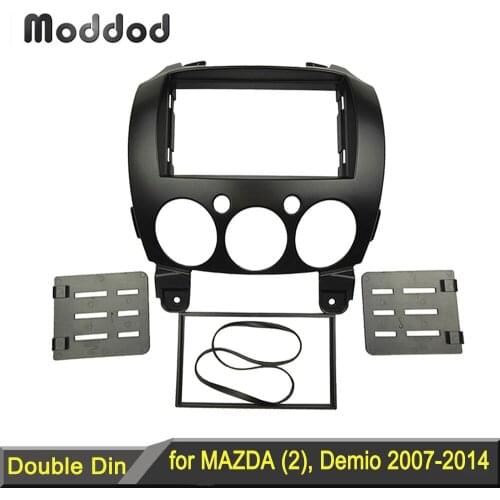 Double Din DVD Fascia Stereo Panel for Mazda 2 Demio 2007+ Radio Refitting Dash Mounting Installation Trim Kit Face Frame
